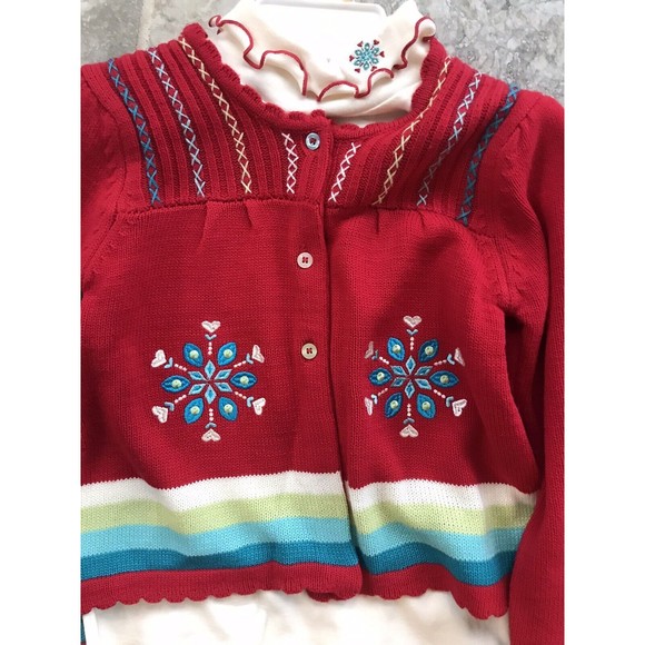 B.T. Kids Girls 6X Stylish Snowflake Sweater Shirt Turtleneck & Pants Outfit Set - Picture 2 of 5